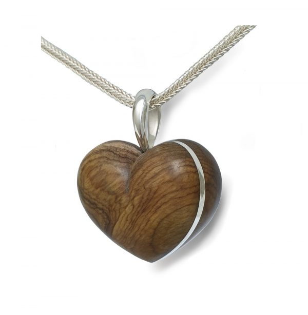 Wooden heart pendant