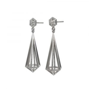 Crystal point drop earrings